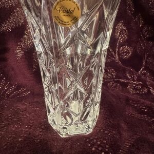 Vintage Cristal D’ Arques France Star Pattern 24% Lead Crystal Vase. 5”tall.